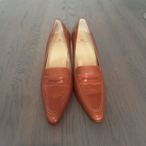 Anne Klein Nut Brown Leather Heels